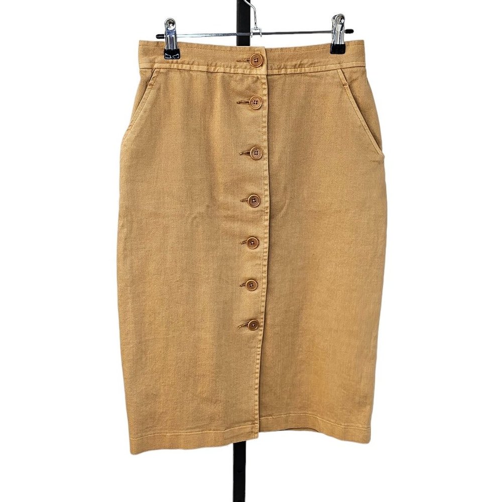 Aritzia Wilfred Button Front Skirt Size 4 Cotton Pencil